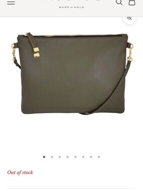 K Slade Madison Crossbody in Dark Olive Green Leather  with Gold Hardware